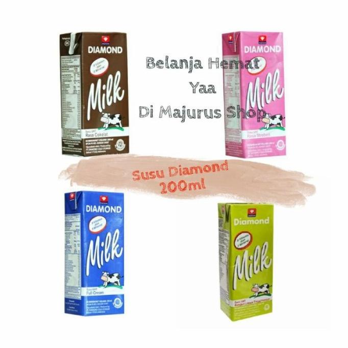 

(BISA COD) Susu uht diamond 200ml 24pcs CUCI GUDANG Kode 1101