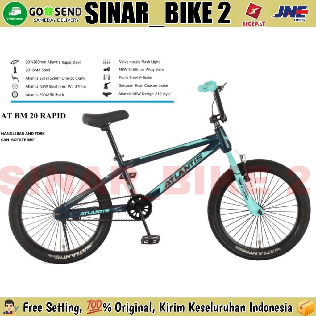 Sepeda BMX 20 Inch ATLANTIS RAPID Ban Jumbo Bonus JALU