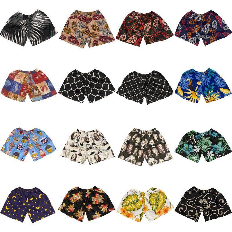 [ 45 MOTIF ] celana pendek boxer/kolor santai pria/wanita remaja/dewasa motif kotak/keramik hitam putih biru-3
