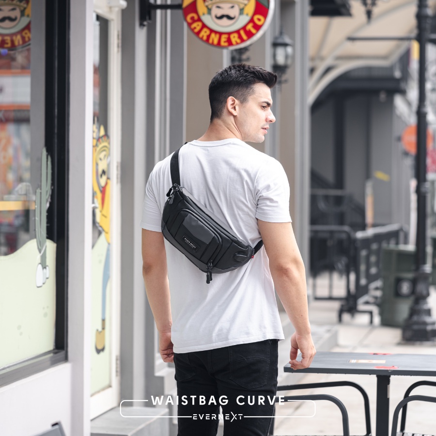 Tas Waist bag pria original slempang cowok kualitas import murah terbaru tas selempang salempang pinggang pria original waitsbag cowok waisbag pria Curve series