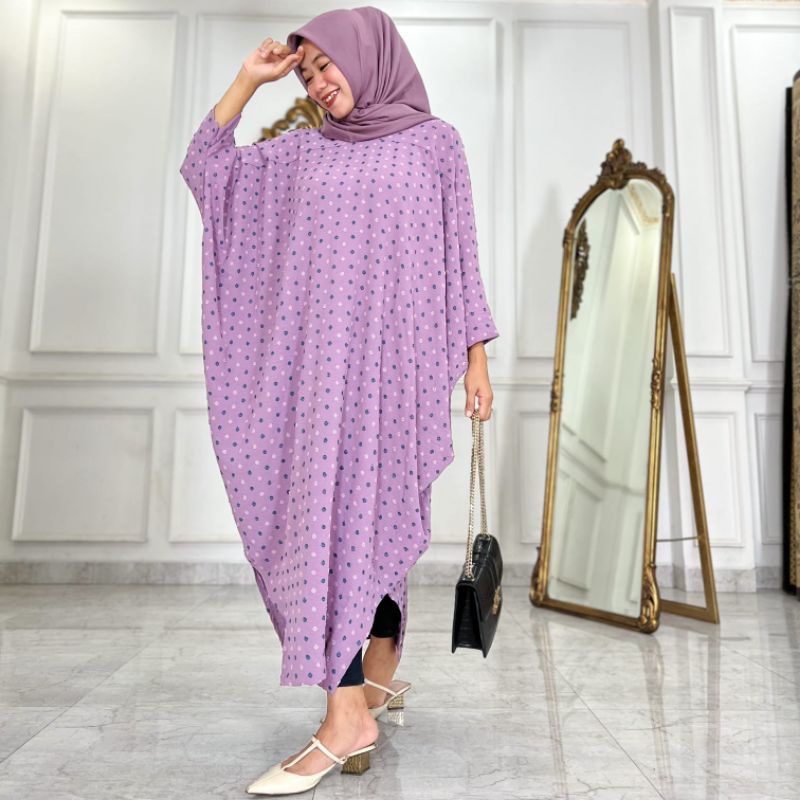 READY KAFTAN KHAYSA URAGIRI TWO TONE AIRFLOW CRINKLE ORI MORATA MODEL KALONG