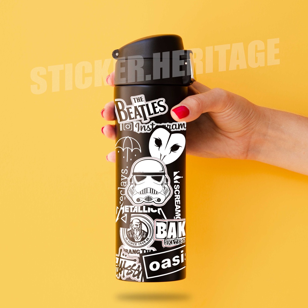 Stiker Aesthetic BLACK &amp; WHITE STIKER TUMBLER HP | STIKER LAPTOP stiker estetik stiker pack sticker