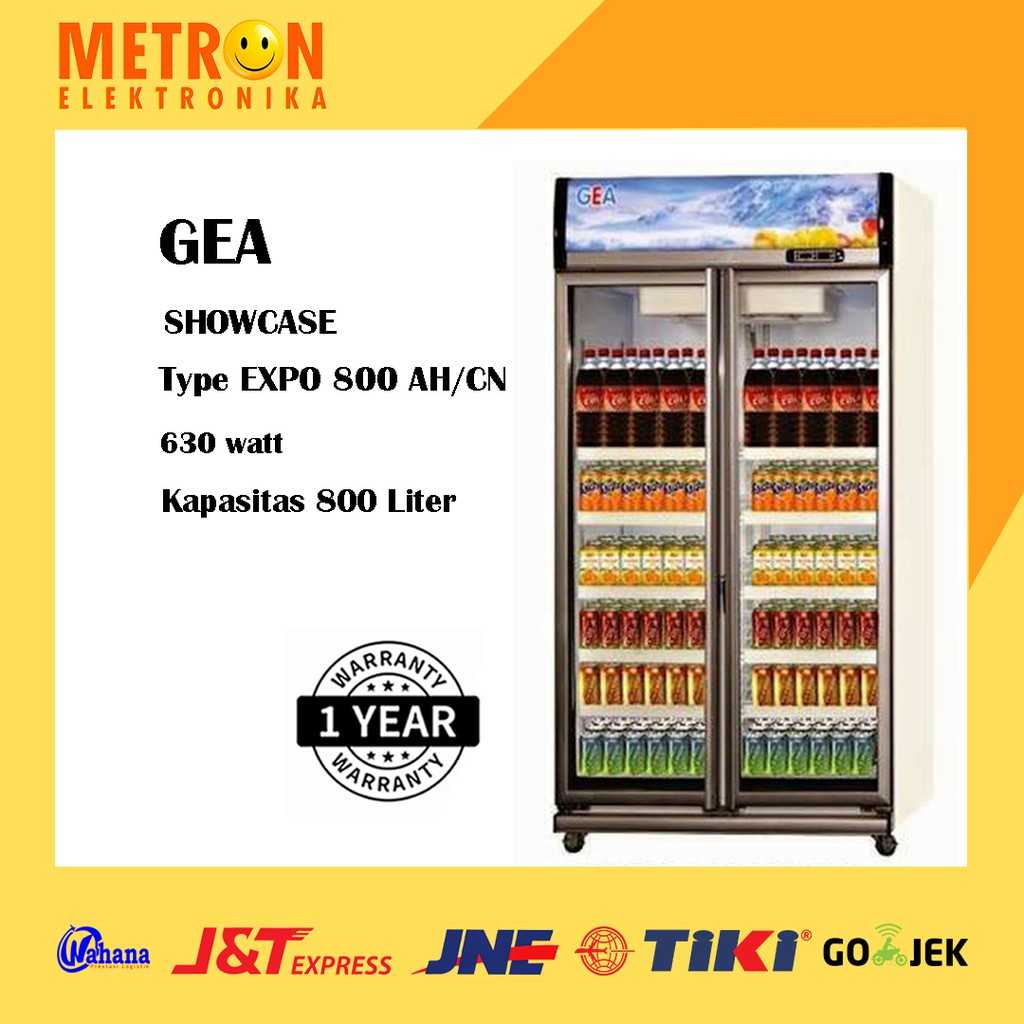 GEA EXPO 800 AH/CN / DISPLAY COOLER SHOWCASE 2 DOORS 800 LITER 630 WATT / EXPO800AHCN