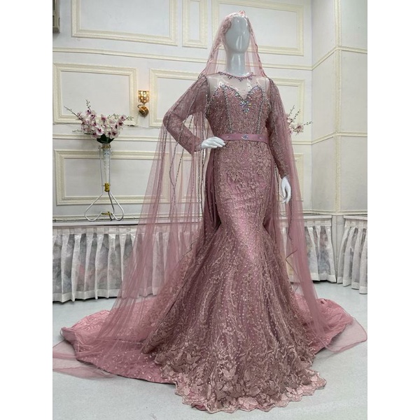 Gaun pengantin duyung full payet/wedding dress