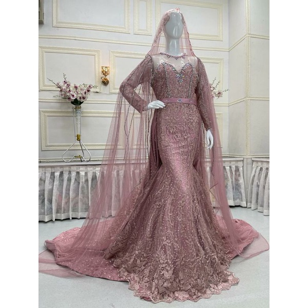 Gaun pengantin duyung full payet/wedding dress