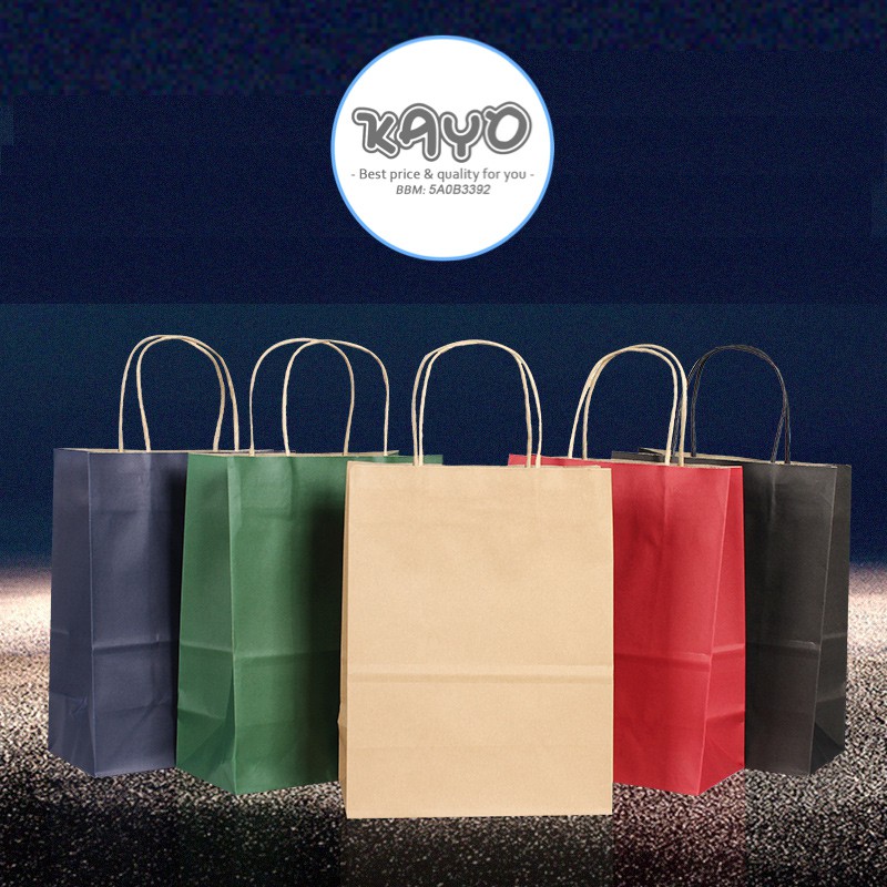 L PAPER BAG WARNA Kantong karton polos, kantok kotak souvenir kantong