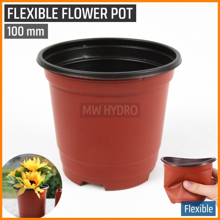 Double Color Flexible Flower Pot / Pot Bunga Elastis Dua Warna, 10 cm