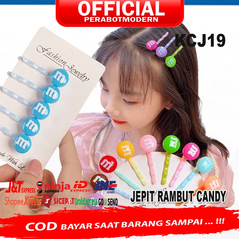 KCJ19 - Jepit Rambut Korea Fashion SET 5PCS Cocok Untuk Anak &amp; Dewasa Candy Lucu Karakter