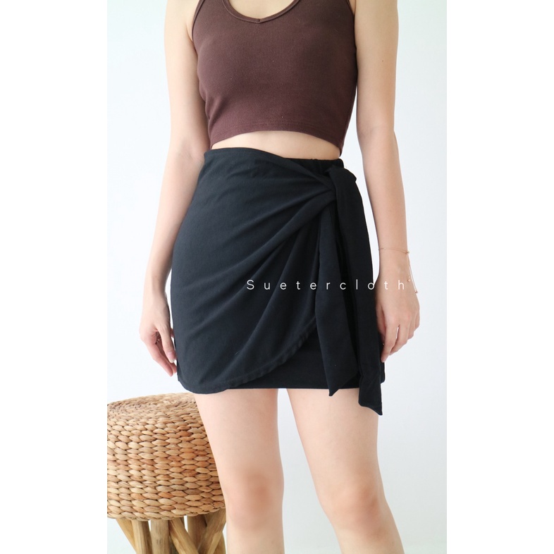 Sanly Wrap Skirt / Rok Wanita Premium-BLACK