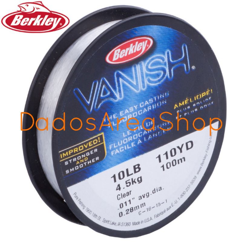 Senar Monofilament 100% Fluorocarbon BERKLEY VANISH 110YD 100 Meter
