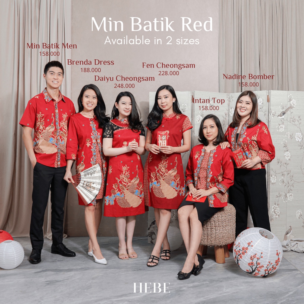 Min ( RED ) Batik Cheongsam Chinese New Year ( Men - Intan - Brenda - Fen - Daiyu - Nadine ) Available Couple