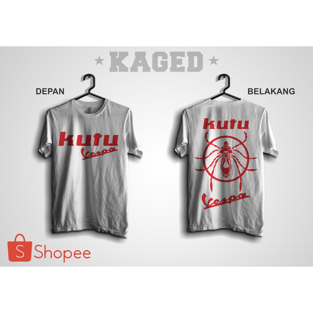 Kaos Vespa #Putih/White Kaos Kutu Vespa Kaos Komunitas Kutu Vespa Kaos Kaos Motor Vespa,