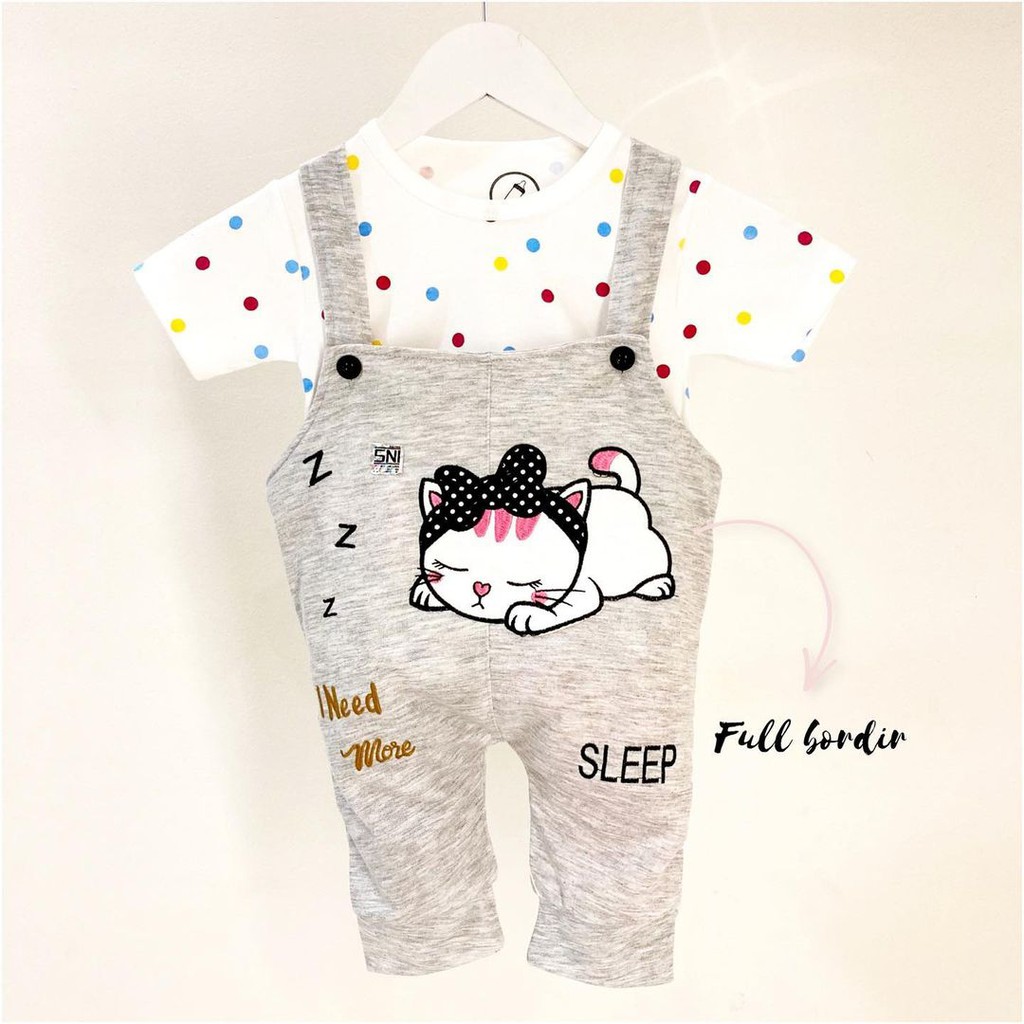 bersertifikasi SNI Baju Setelan Jumper Overall Pergi Lucu Fashion Anak Bayi Perempuan Murah Terlaris CLOUD RAINBOW Kittenbell / SLEEPING CAT / SINGING FLAMINGO / LOOK SHARK