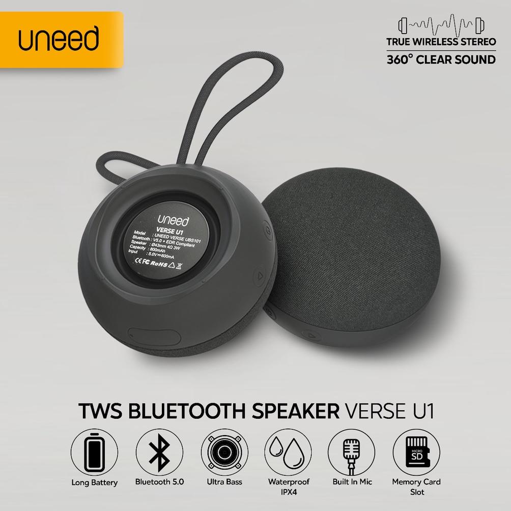 UNEED TWS Speaker Bluetooth 5.0 Hi-Fi Sound IPX4 Waterproof - UBS101