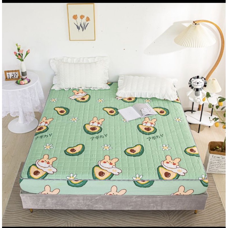 sprei sulthan waterproof ukuran 160x200cm motif karakter-Hijau alpuket