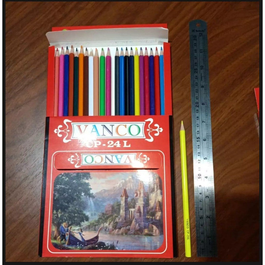 VANCO PENSIL WARNA PANJANG ISI 24 WARNA. CP24L