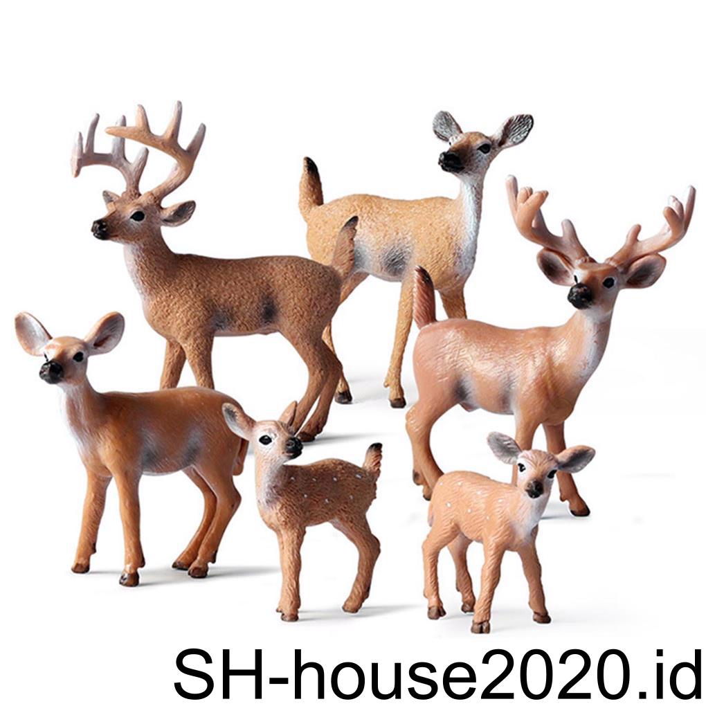 Mainan Miniatur Boneka Rusa Bahan PVC Untuk Dekorasi Natal (house2020