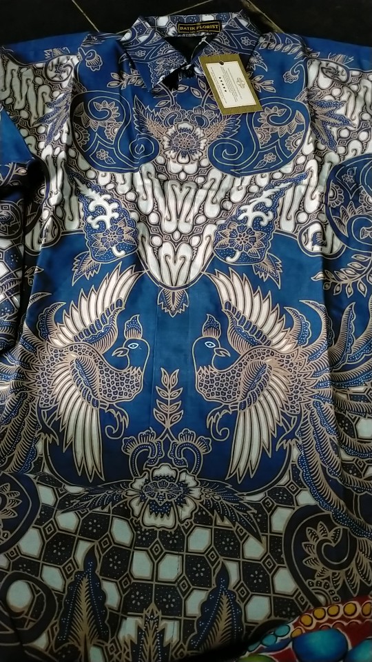 Peksi Dongker Kemeja Batik Pria Full Furing Katun Sragenan