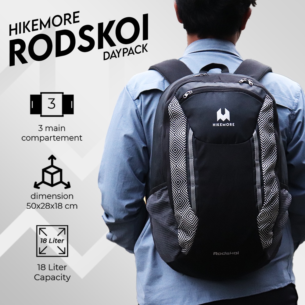 Hikemore Rodskoi Tas Ransel Daypack Outdoor Pria Wanita Original