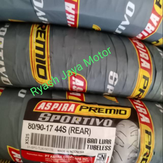 Ban tubeless belakang Aspira Premio 80/90-17 for Karisma/Blade/Supra x 125/Revo/Revo absolute/MX