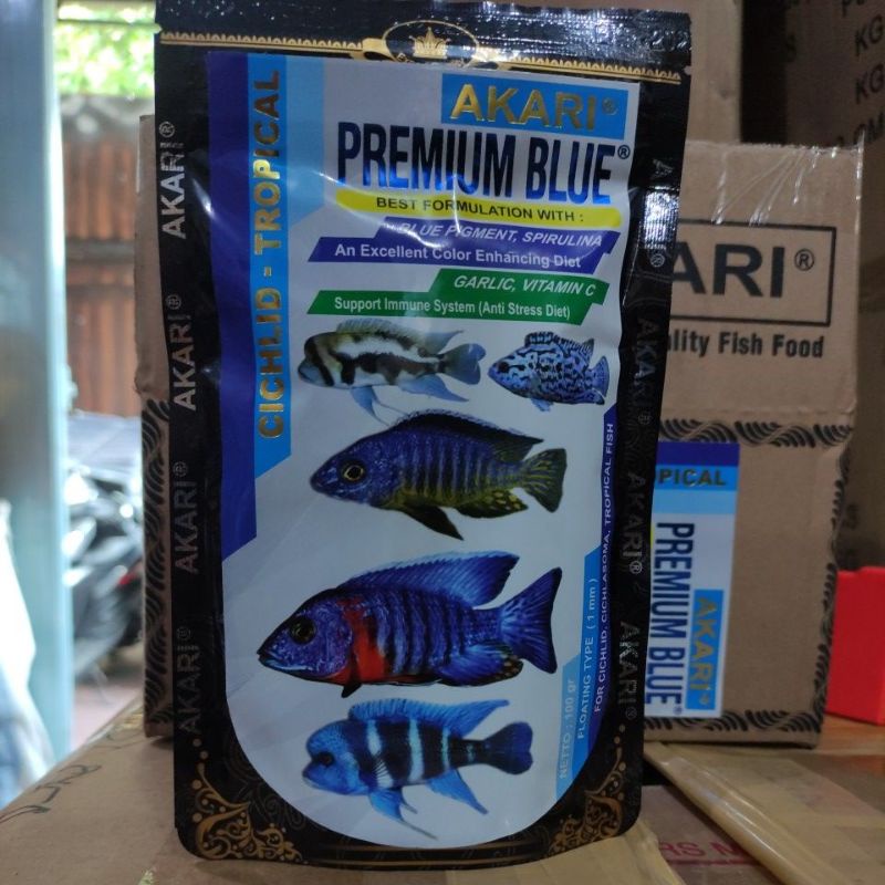 Makanan ikan AKARI AA PREMIUM RED BLUE YELLOW CICHLID 100GR
