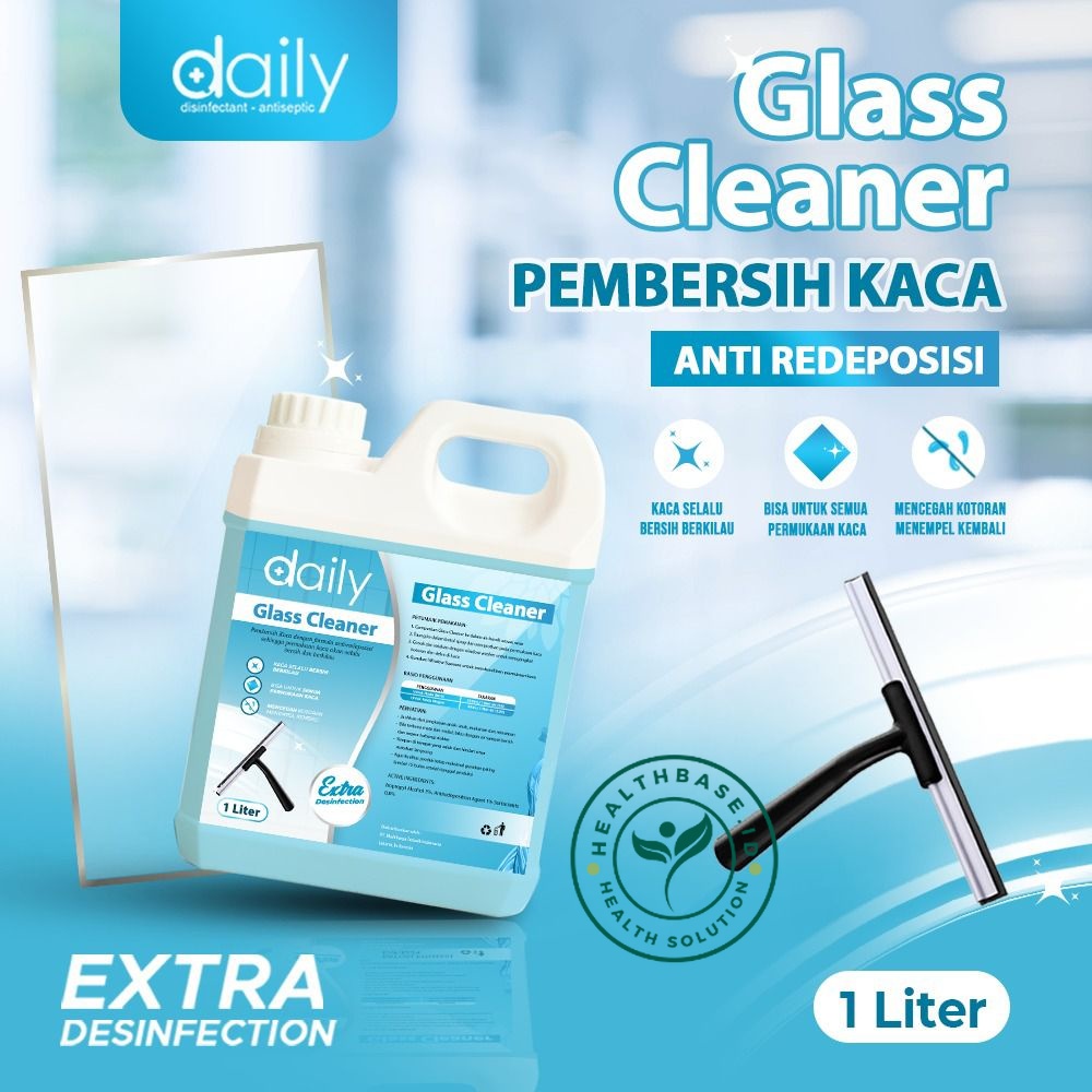 PEMBERSIH KACA AMPUH | GLASS CLEANER ANTI REDEPOSISI DAILY 1 LITER | ANGKAT KOTORAN, BERCAK KACA &amp; KERAMIK