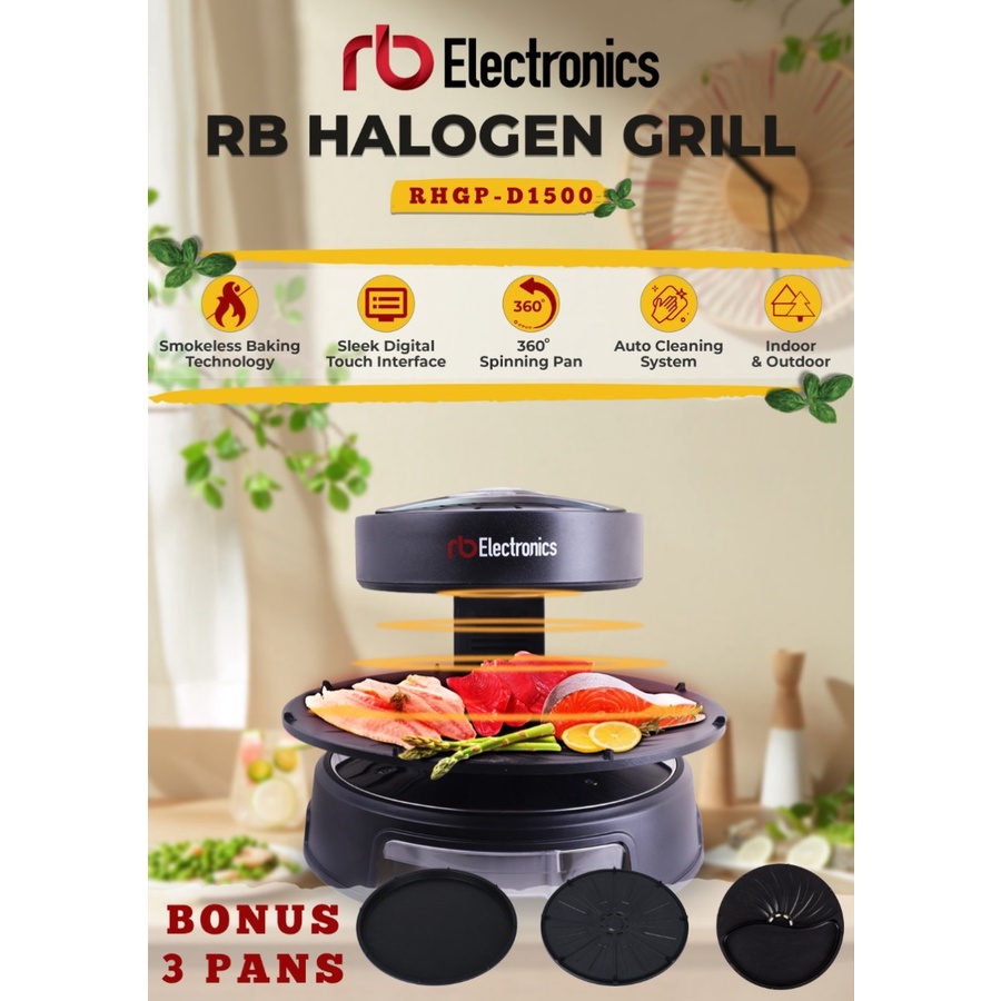 RB BBQ Halogen Grill RH-GP D1500 Memanggang Tanpa Asap