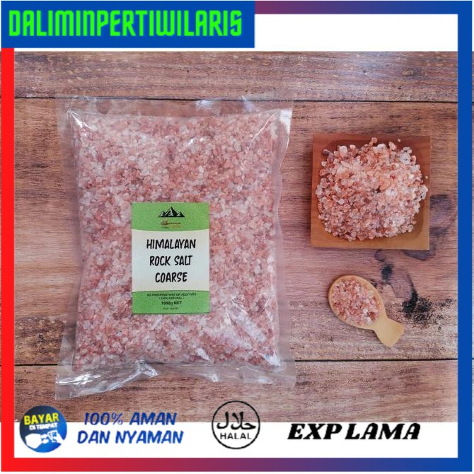 

[[BISA COD]] Himalayan Rock Salt Garam Laut Himalaya Pink Kasar Organik 1kg 1000gr TERLENGKAP Kode