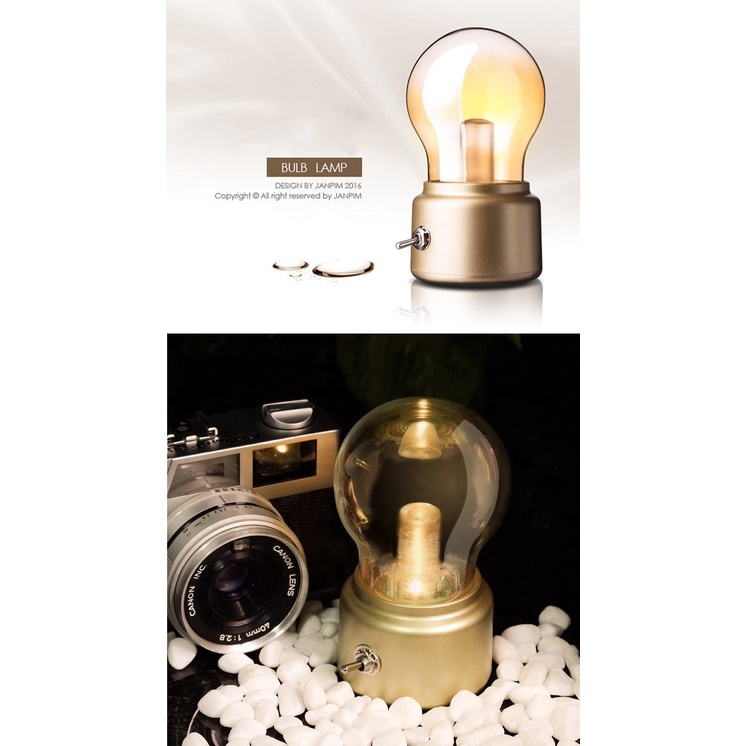 Bulb Lamp - USB Rechargeable LED Retro Bedside Lamp