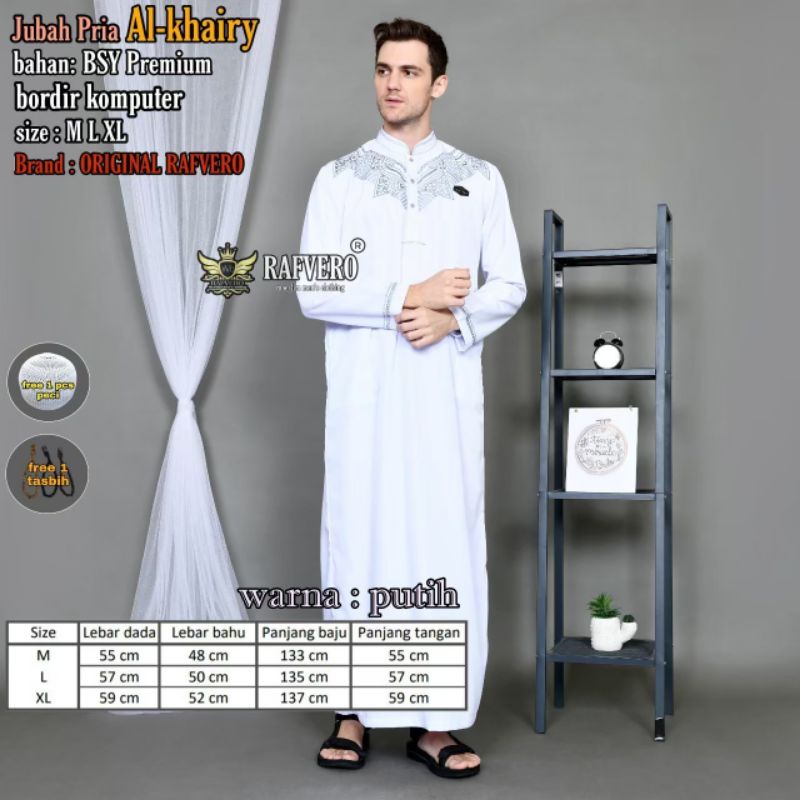Baju Jubah Gamis Muslim Pria Dewasa/Jubah bordir Pria pakistan/Jubah bordir Pria Arab Dewasa/Jubah Gamis Dewasa Terbaru  2022 Al khairy 100% Original Rafvero