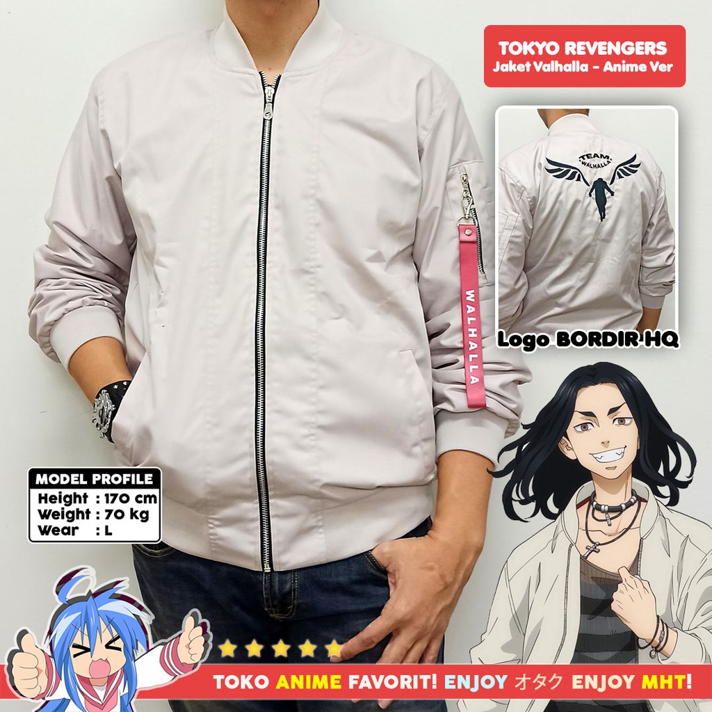 Jaket Bomber Anime Tokyo Revengers Valhalla Keisuke Baji Kazutora Hanemiya Anime Version Cream