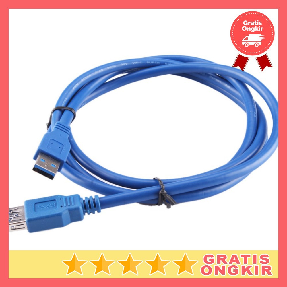 GS8 Kabel Ekstensi USB 3.0 Male ke Female 1.5M Robotsky A27 Biru