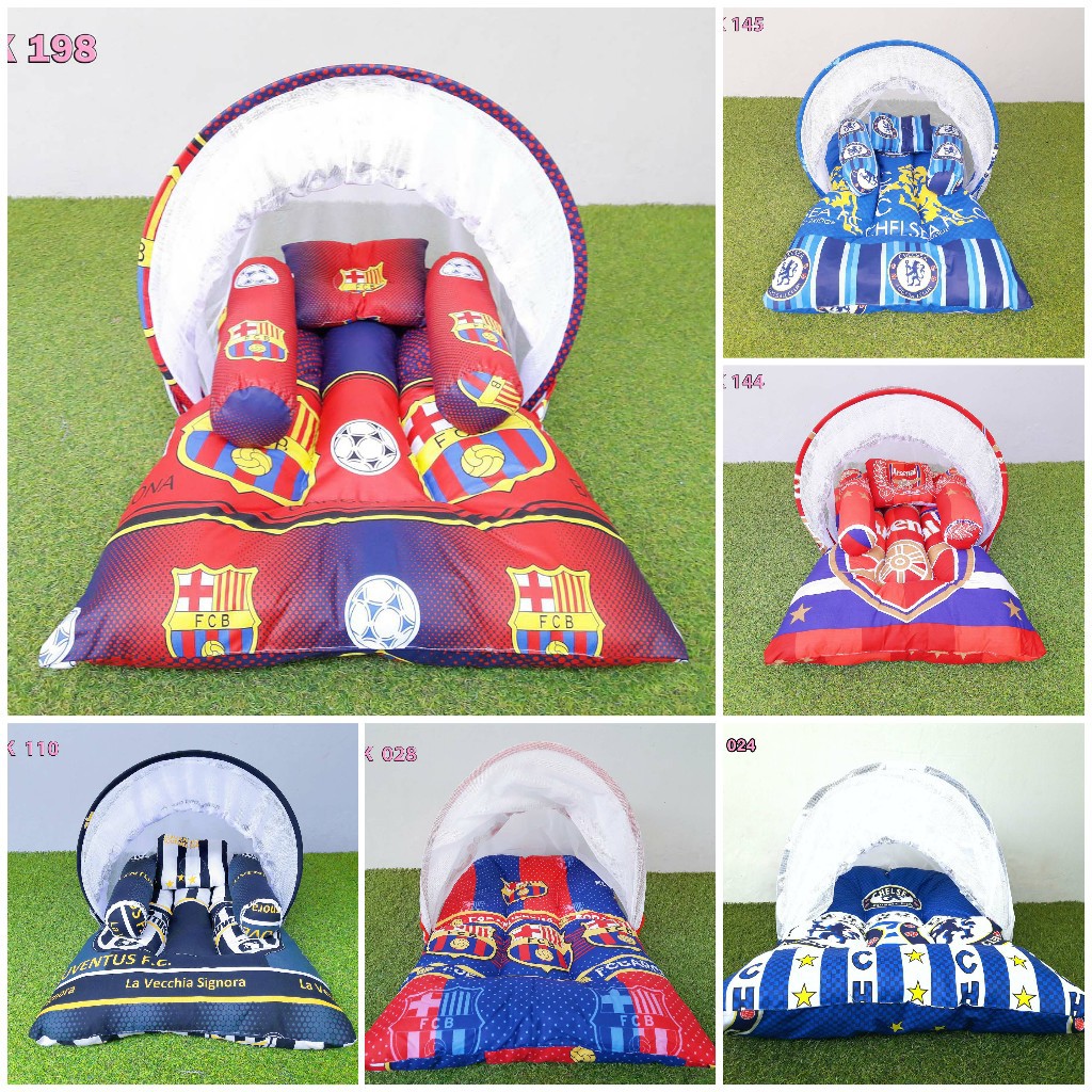 Produk Elha Baby Kasur Bayi Lipat Kelambu Set Motif Bola | Perlengkapan Bayi Bahan Dakron Terlaris