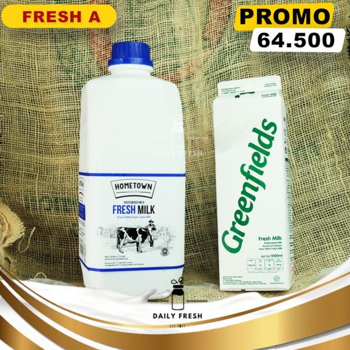 

[COD] BUNDLING FRESH A (HOMETOWN FRESH MILK 2L+ GREENFIELDS FRESH MILK 1L) [COD]