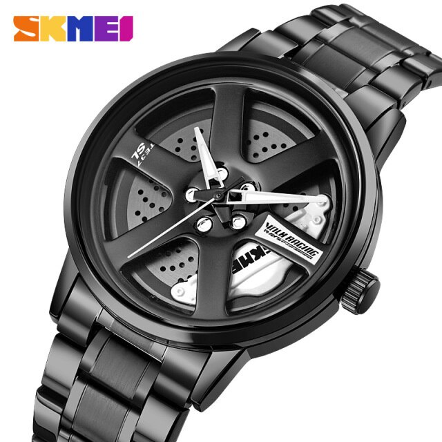 Jam Roda Wheel SKMEI 1787 Analog Pria Stainless Steel Original SKMEINDONESIA