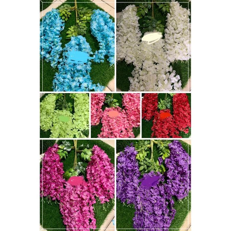 Daun Wisteria Jumbo / Daun Dekorasi / Daun Pelaminan / Hiasan / Lusinan
