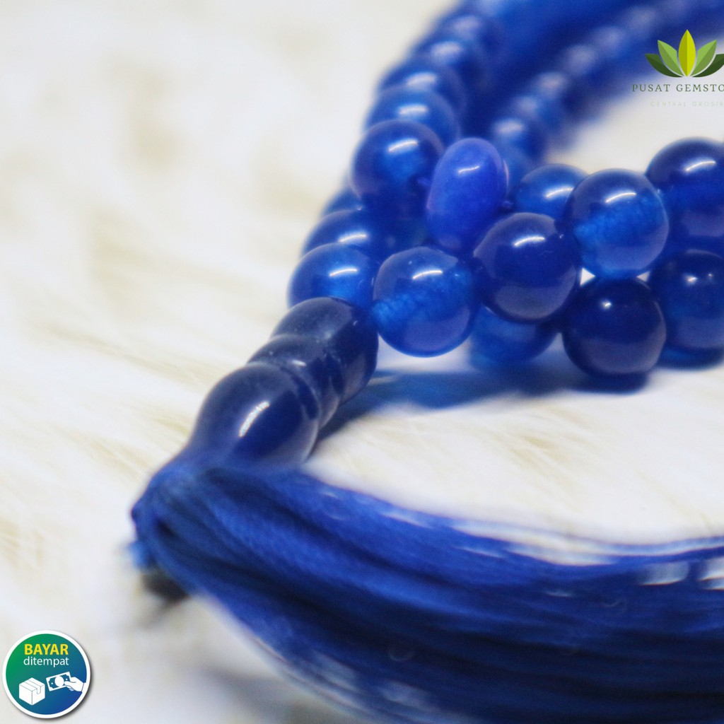 Tasbih Batu Giok Biru 99 butir jade