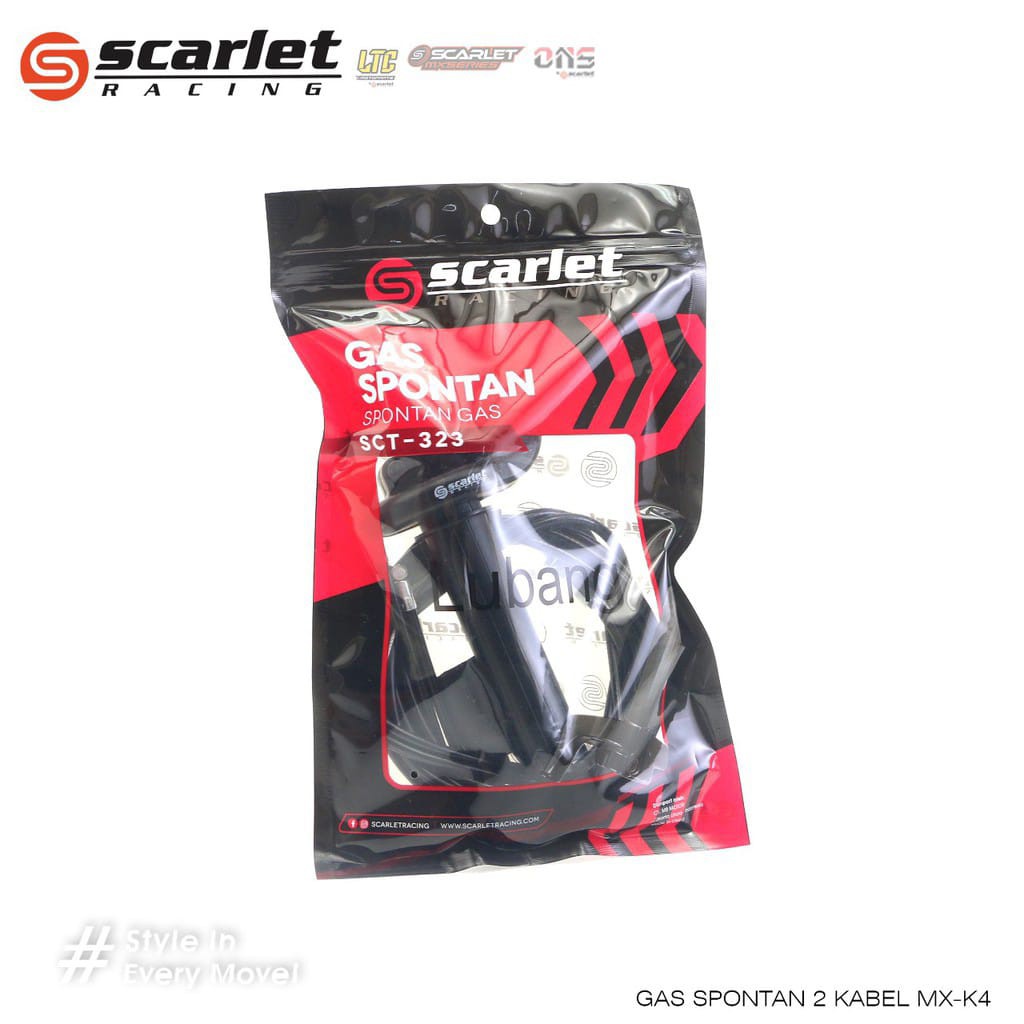 Gas Spontan 2 Kabel MX - K2 atau K4 Black GSP Scarlet Racing Universal KLX CRF WR