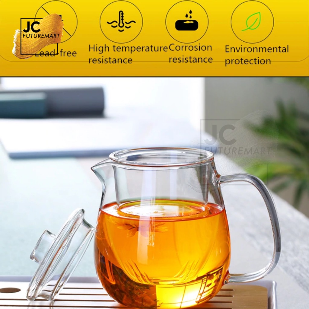 GLASS INFUSER TEAPOT 600ML | TEKO TEH SARINGAN KACA