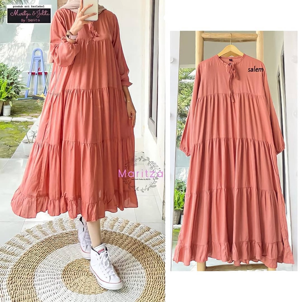 (BISA COD) Rachel Midi Dress Anak 12-15 th Bahan Katun Rayon Size M L XL Baju Muslimah Wanita Long Dress Maxi Kekinian Midi Dress Import Terbaru 2021 Original Baju Muslim Gamis Remaja Ootd Hijabares Selebgram Baju Dress Termurah