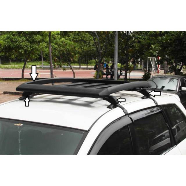 Roof rack mobil bagasi atas mobil + cross bar alumunium