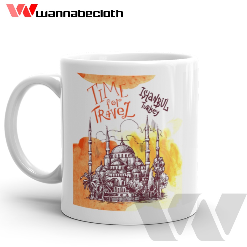 Gelas Istanbul Turki Mug Istanbul Turki Kado Gift Hadiah Souvenir Istanbul Turki Turkey Visit Turki 