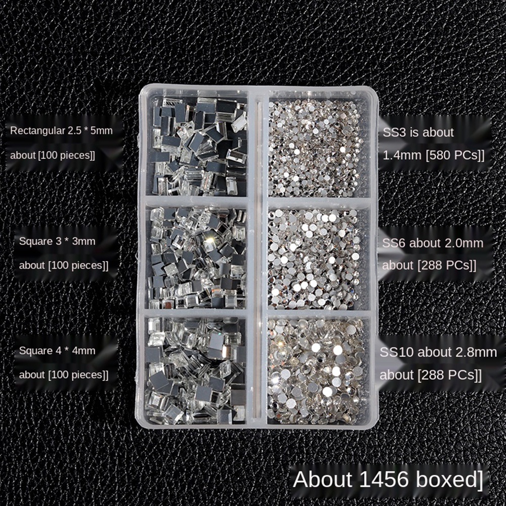 Mxbeauty 6 Kisi / Set Stiker Kuku 3d Aksen Berlian Imitasi Untuk Aksesoris Nail Art / Manicure Diy