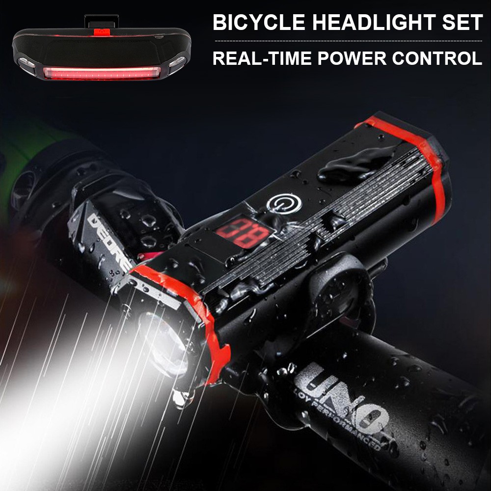  Lampu  Depan Belakang Sepeda  MTB  dengan USB Rechargeable 