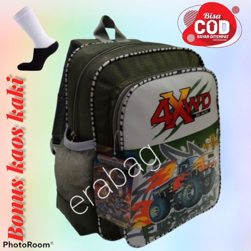 Tas ransel anak laki laki TK bahan polister jahitan rapi original Alto