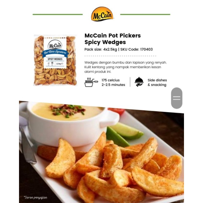 

Potato Wedges Mc Cain Import Repack 500gr