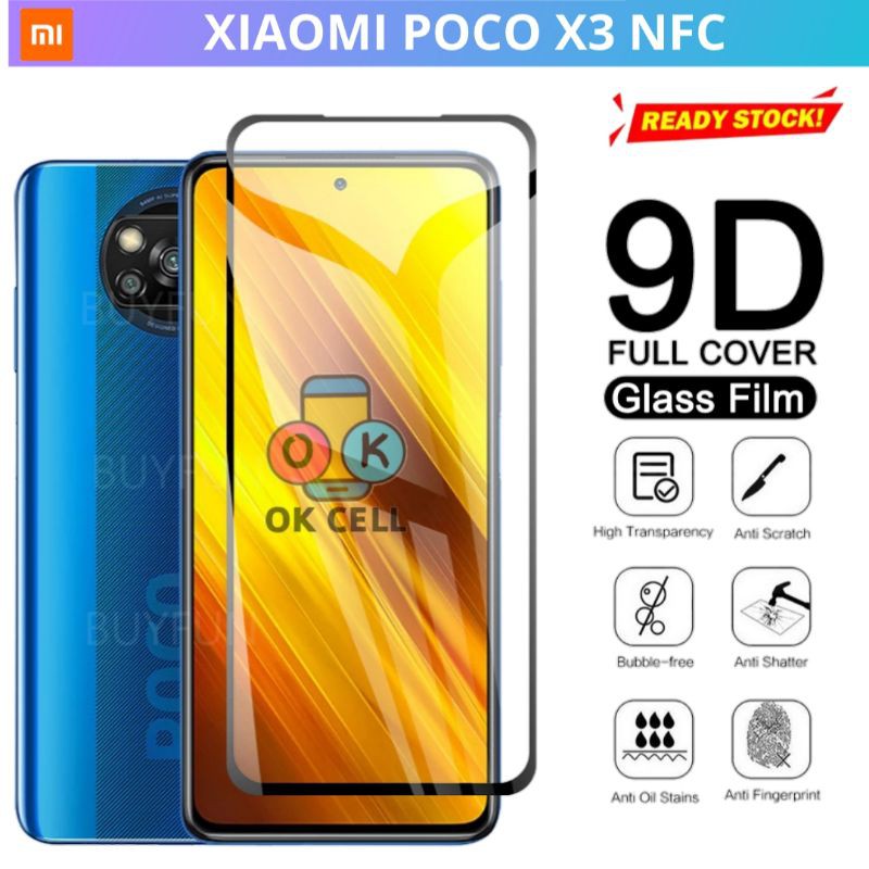 Tempered Glass Full Layar Xiaomi Poco X3 NFC TG Anti Gores Layar Full Screen Protector Premium