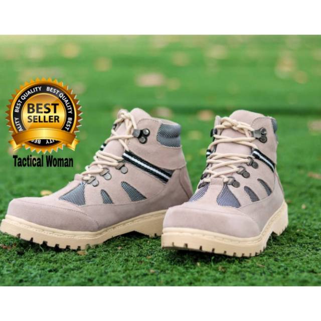 SEPATU Boots Wanita Kickers Tactical Woman Safety Boots Kulit Asli