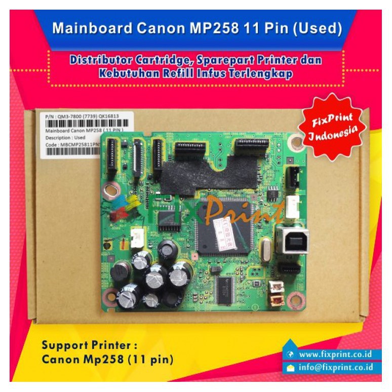 Mainboard Printer Canon MP258 Board Motherboard Canon MP258 MP 258 11 PIN