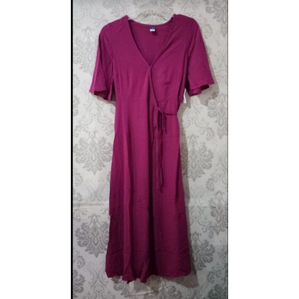 Dress Wanita Old Navy 181 Wrap Maxi Dress Terusan Panjang